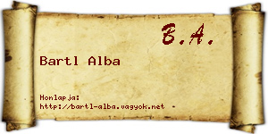 Bartl Alba névjegykártya
